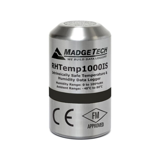 The MadgeTech RHTemp1000IS Temp Humidity Data Logger is intrinsically safe for Hazardous locations.