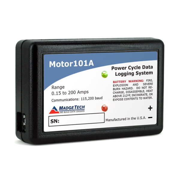 MadgeTech Motor101A motor state data logger is ideal for Monitoring Gas, Water or Electric Pumps.
