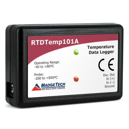 MadgeTech RTD101A RTD Temperature data logger accepts 2,3 and 4 wire RTDs.
