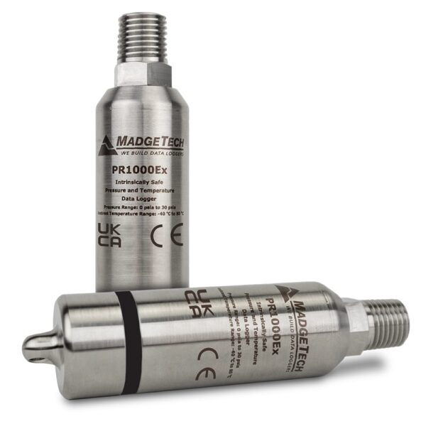 MadgeTech PR1000 is a Pressure Temperature Data Logger featuring a NPT port for connection.