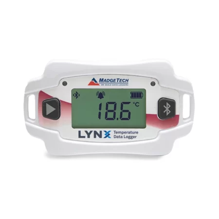 MadgeTech LynxPro Bluetooth temperature logger with LCD display.